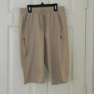 Baleaf Shorts Khaki Sz M Hiking Track Biking Lightweight Pockets Pull On NWOT